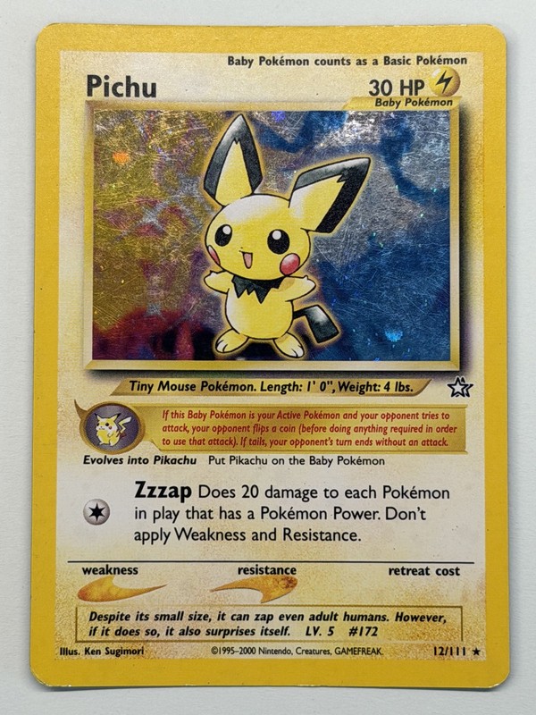 Pichu 12/111 Holo Rare Neo Genesis 2000 WOTC MP Pokémon
