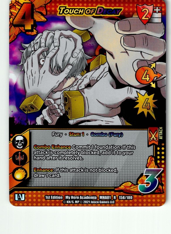 Touch of Decay 158/180 UniVersus: My Hero Academia Universus 1st Edition Foil LP