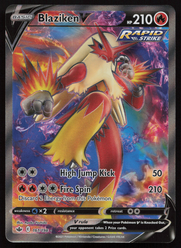 Blaziken V Full Art 161/198 Chilling Reign NM! Ultra Rare Pokemon Card Minty