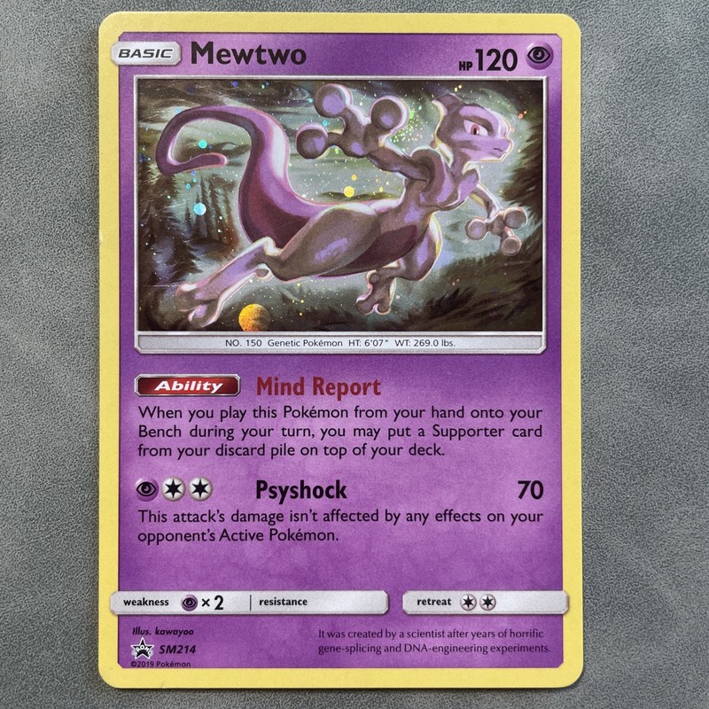 2019 Pokémon Sun & Moon Black Star Promo SM214 Mewtwo HP