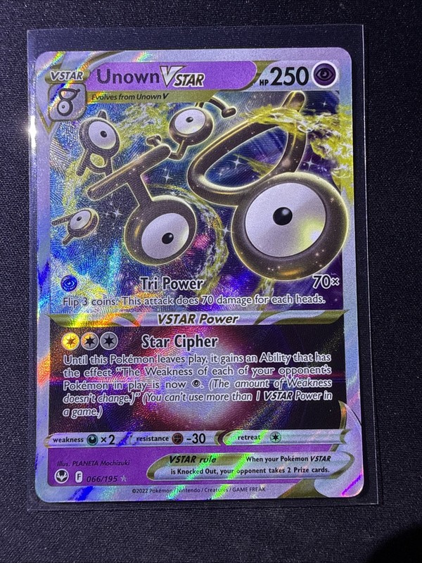 Unown VSTAR Ultra Rare SWSH12: Silver Tempest 066/195 LP-NM