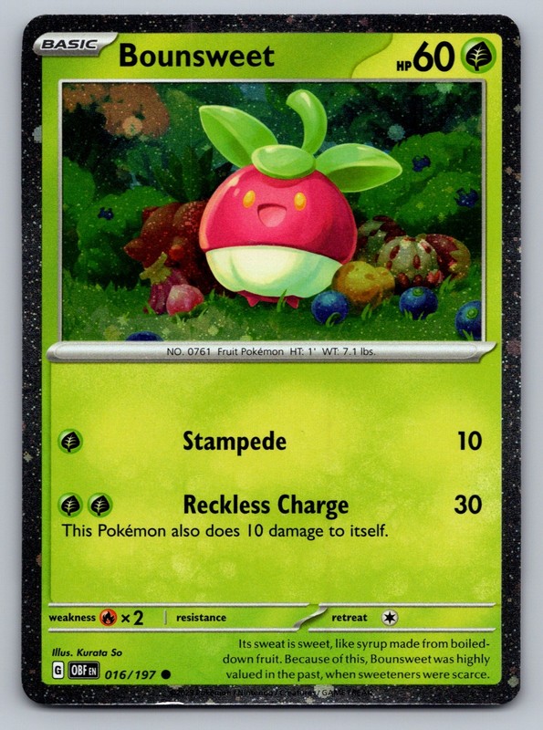 Pokemon Bounsweet – (Cosmos Holo) Common Cosmos Holo 016/197 NM