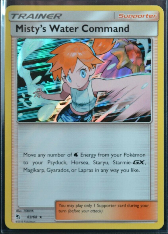 Misty’s Water Command 63/68 Hidden Fates 2019 Holo Rare Pokemon TCG Card – NM