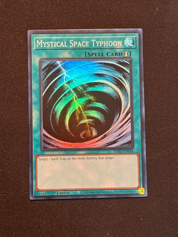 Yu-Gi-Oh! TCG Mystical Space Typhoon RA02-EN048 Super Rare – NM – 1st Ed.