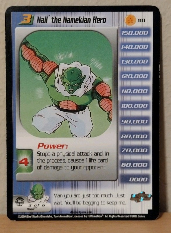 Dragonball Z DBZ CCG Score Nail The Namekian Hero Rare #110