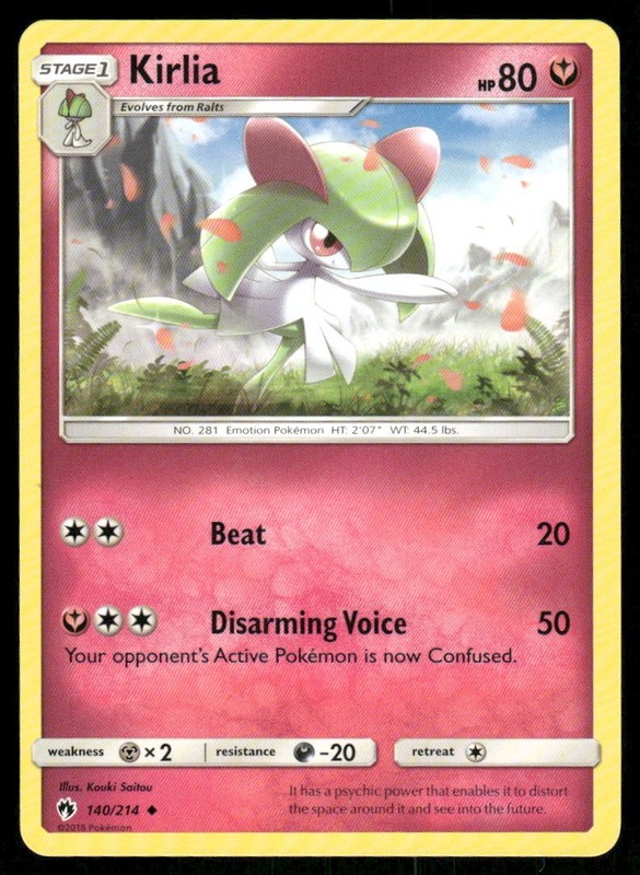 2018 Pokemon Kirlia Uncommon Lost Thunder 140/214 LP
