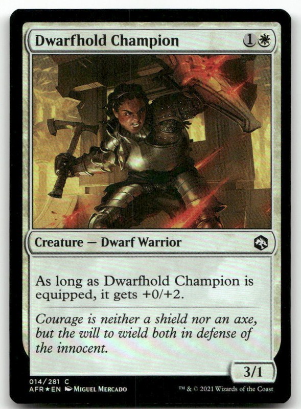 Dwarfhold Champion #14 (Foil) (NM) Forgotten Realms AFR Magic MTG