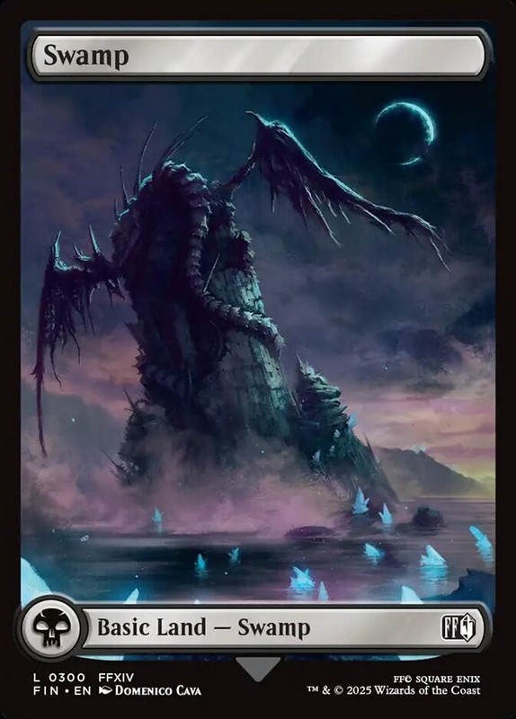 Swamp 0300 Borderless Non Foil Common Final Fantasy MTG Near Mint