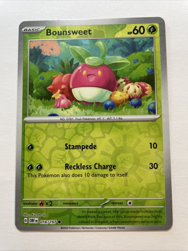 Bounsweet 016/197 – Sv03: Obsidian Flames Reverse Holo (NM)