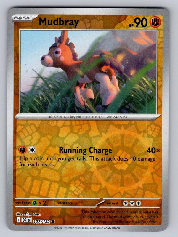 Mudbray 107/182 Common Destined Rivals Pokemon Reverse Holo Lightly Played