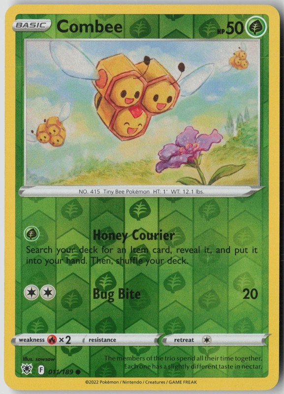 Combee 011/189 Common Astral Radiance Pokemon Reverse Holo Lightly Played