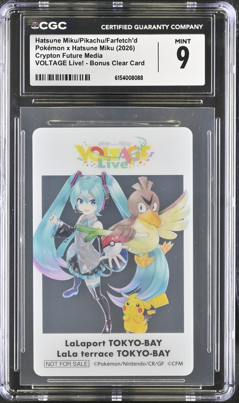 CGC 9 PokeMiku Pokemon Hatsune Miku Pikachu Farfetch’d VOLTAGE LIVE Clear Card