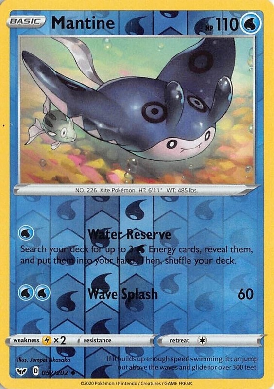 Pokemon – Mantine – 052/202 – Revers Holo – Sword & Shield – NM/M