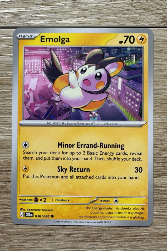 Pokémon Emolga 030/086 – ME04: Chaos Rising Common Regular Card NM