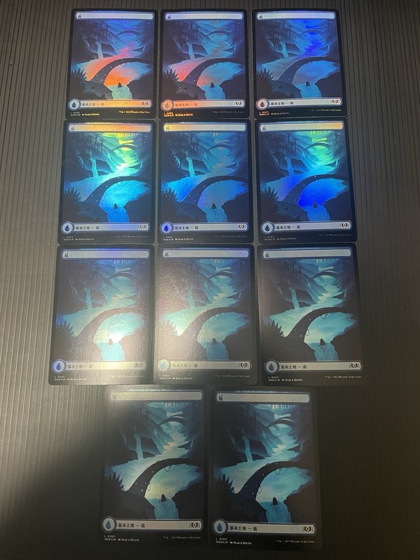 100× MTG Wilds of Eldraine FOIL Basic Land Plains Swamp Island Mountain Forest gallery