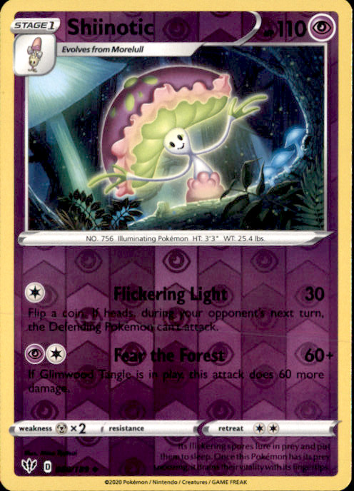 Shiinotic Reverse Holo Uncommon SWSH03: Darkness Ablaze 080/189 NM Misa Tsutsui