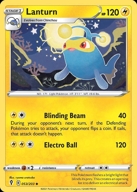 Pokemon Lanturn (53/236) Evolving Skies NM