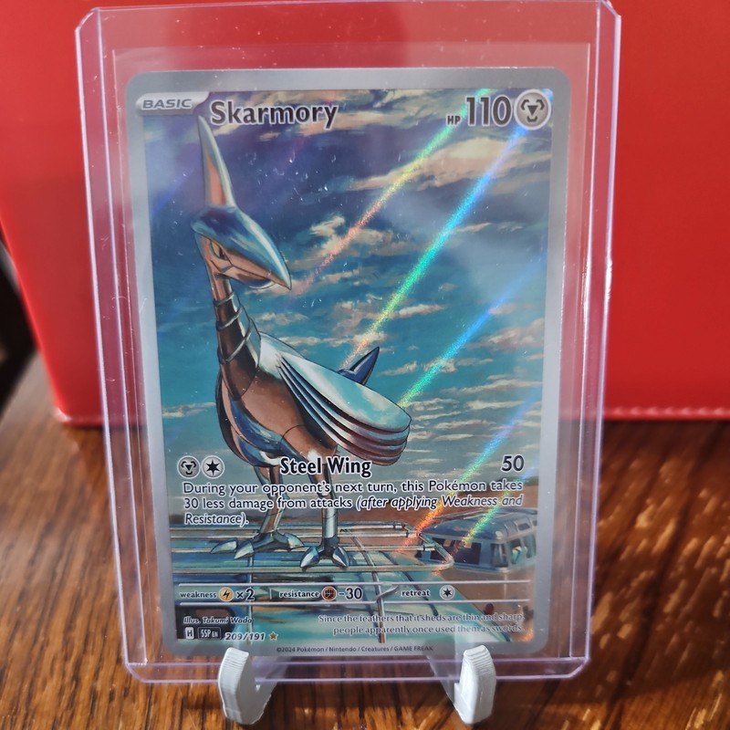 Pokemon Skarmory 209/191 Surging Sparks Illustration Rare Full Art Holo NM