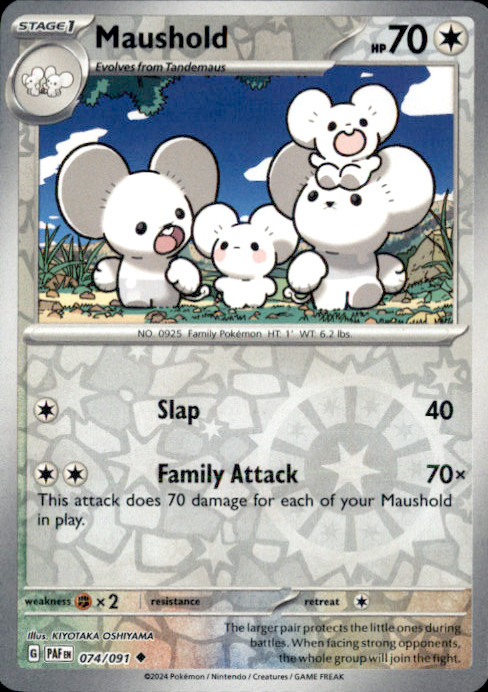 Maushold – Reverse Holo Uncommon SV: Paldean Fates 074/091 NM KIYOTAKA OSHIYAMA