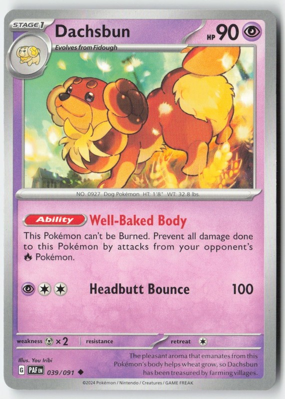 Pokemon – Dachsbun #039/091 – PAF Uncommon