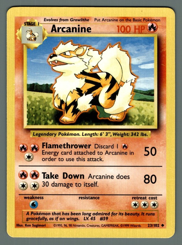 Arcanine 023/102 Base Set Regular