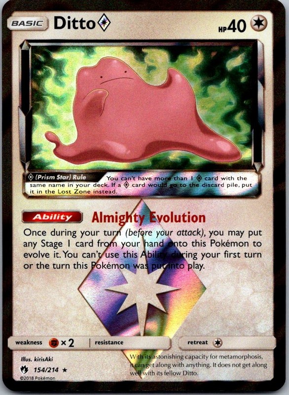 Ditto Prism Star Prism Rare SM – Lost Thunder 154/214 NM