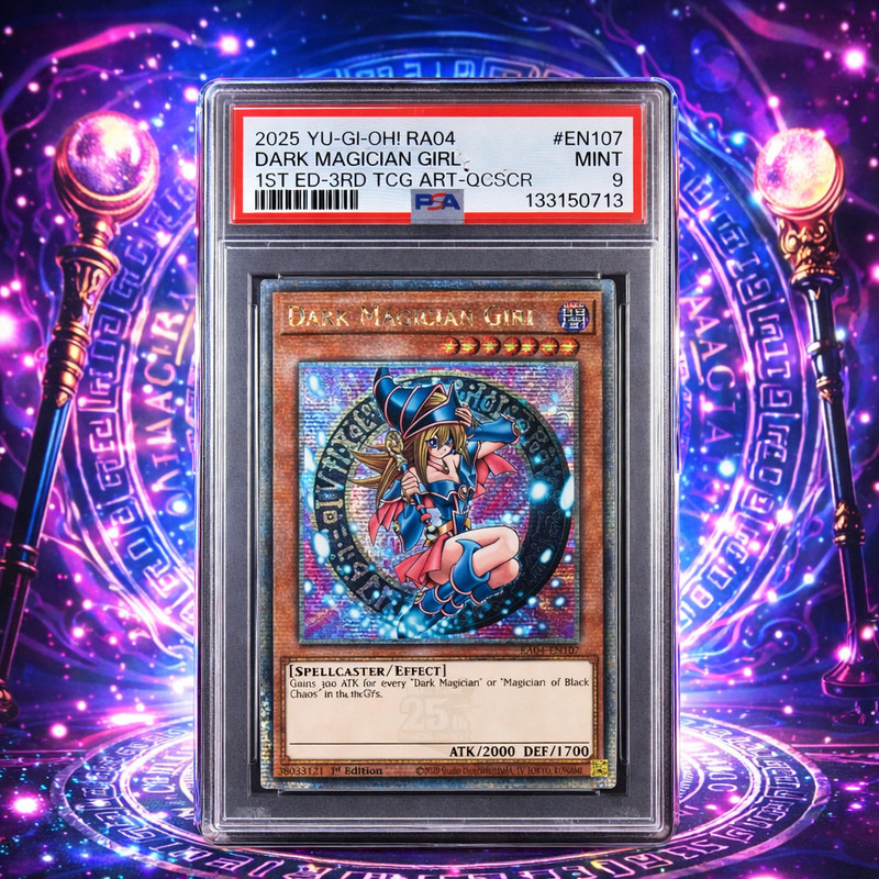 Yugioh Dark Magician Girl RA04-EN107 Quarter Century Secret Rare PSA 9