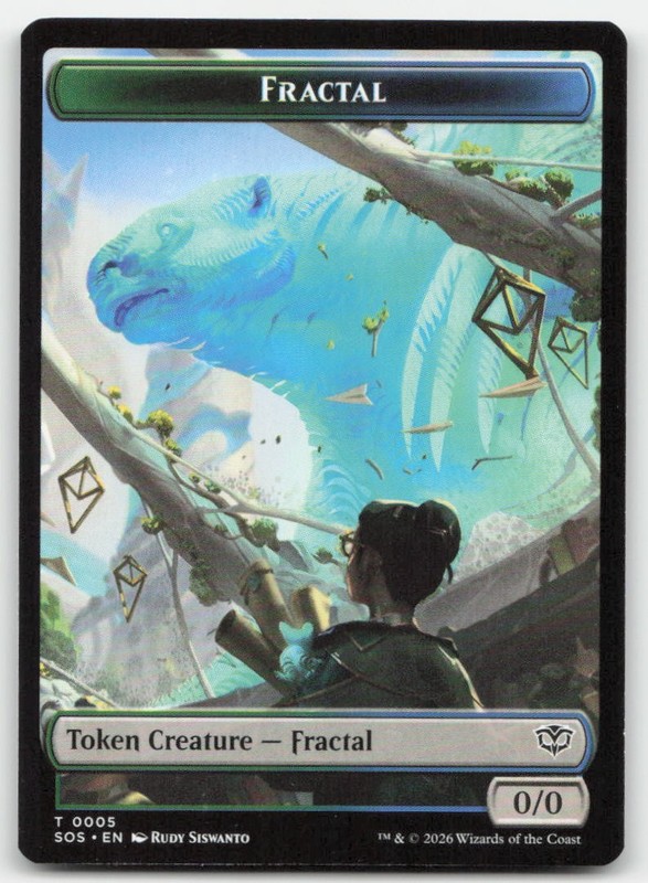 Fractal // Spirit Double-Sided Token 5-11 SOS Secrets of Strixhaven Magic MTG NM