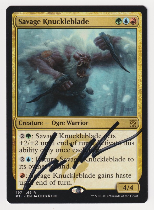 Signed Savage Knuckleblade LP Khans of Tarkir Artist Chris Rahn 2014 MTG Magic!