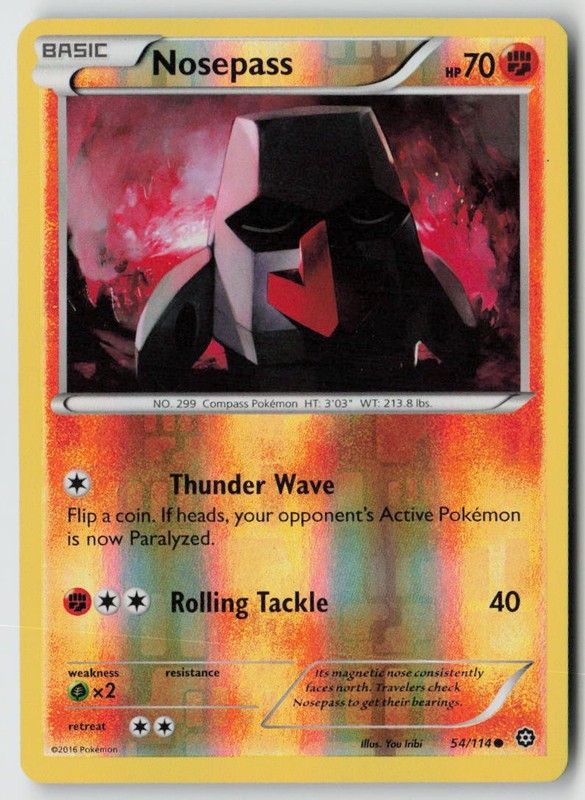Nosepass 54/114 – XY – Steam Siege Reverse Holo – PTCG – LP
