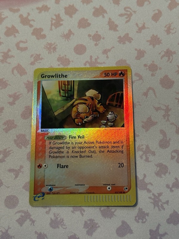 Growlithe 65/100 EX Sandstorm 2003 Reverse Holo e-Series Pokémon Card LP+ gallery