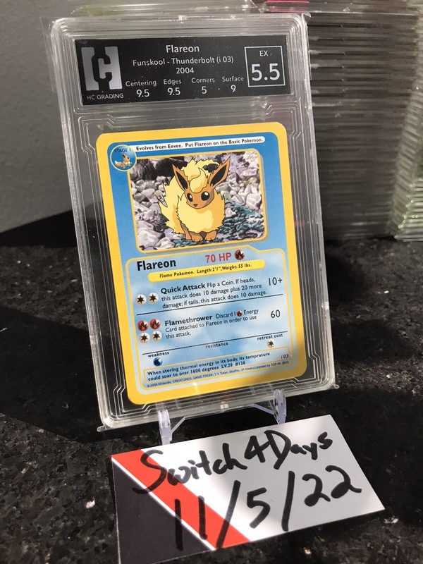 Pokemon Funskool 2004 – Flareon (i 03) – Thunderbolt – HCGS 5.5 – FREE SAFE SHIP