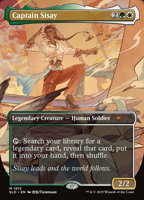 1x Captain Sisay ~~ Borderless (1913) – Foil NM-Mint, English Secret Lair MTG Ma