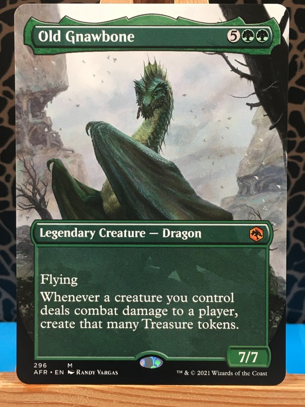 MTG – Old Gnawbone. Adventures in the Forgotten Realms. Borderless Green Mythic.
