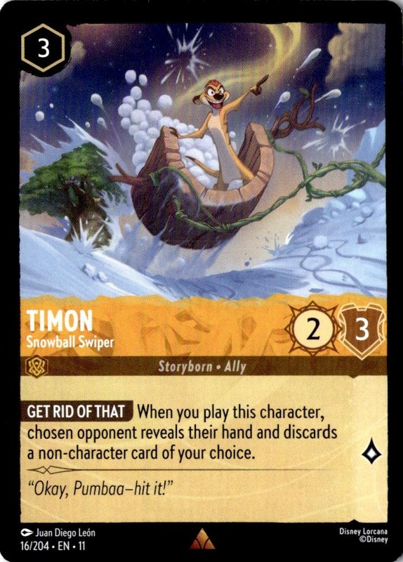 Timon – Snowball Swiper NM/M R 16/204 Winterspell Lorcana