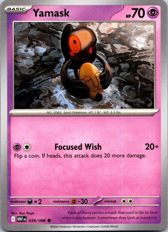 Yamask 039/086 Common White Flare Pokemon Near Mint
