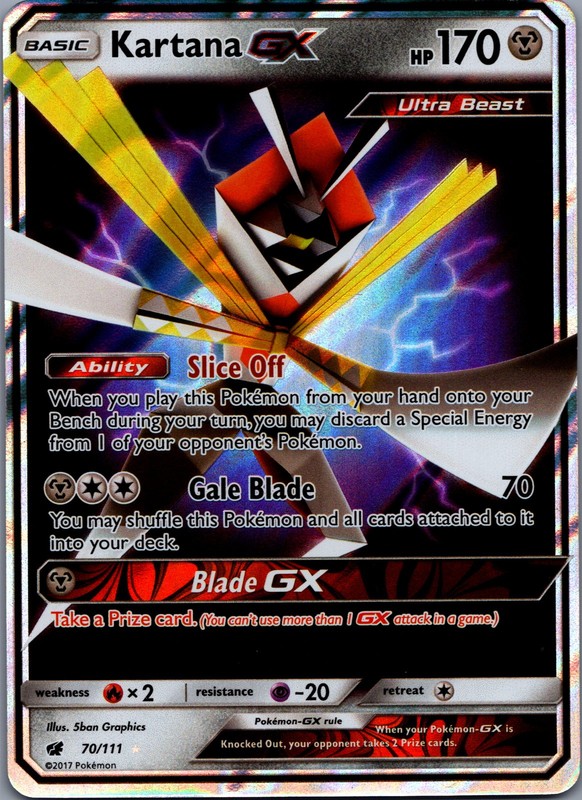 Kartana-GX 70/111 Crimson Invasion Rare Holo GX NM