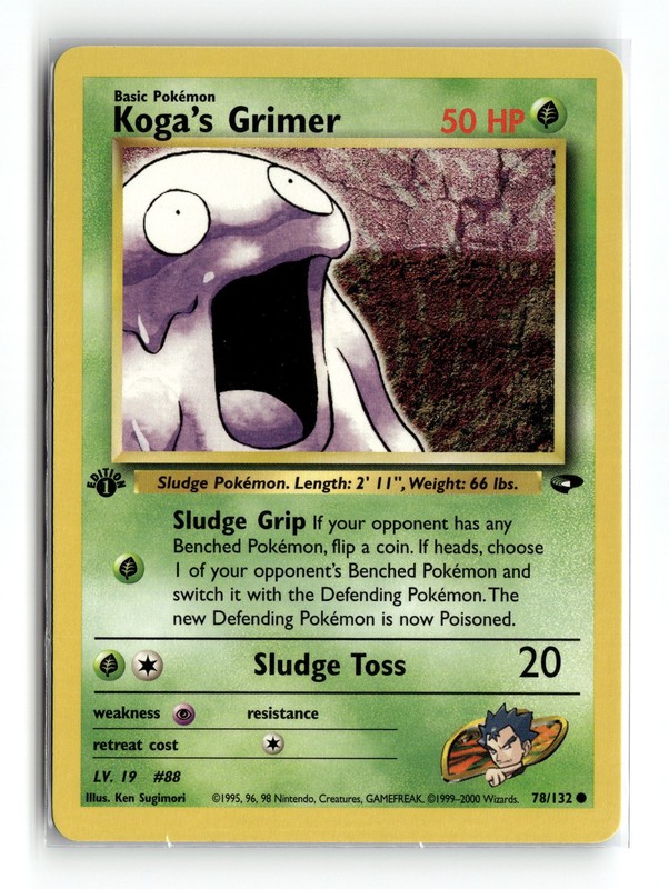 Koga’s Grimer 078/132 Common Gym Challenge 1st Edition Pokemon NM