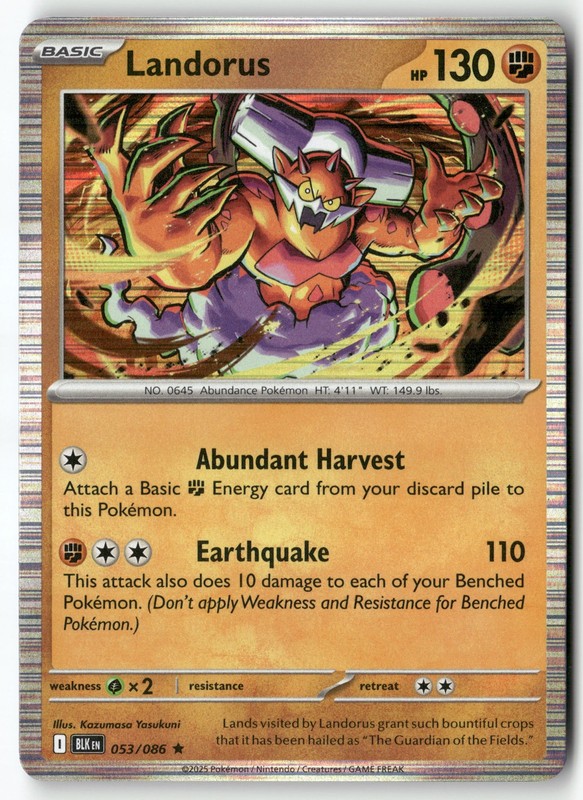 Landorus Rare SV: Black Bolt 053/086 NM