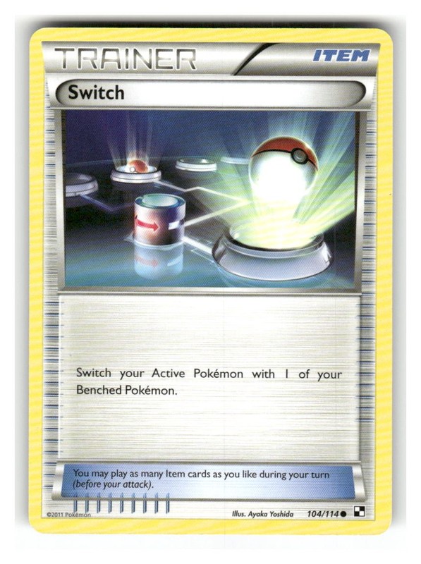 Switch 104/114 Common Black & White Pokemon Near Mint