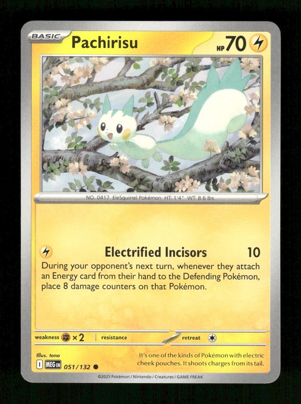 Pachirisu Common ME01: Mega Evolution 051/132 NM Pokemon
