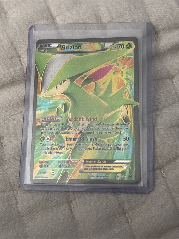 Pokémon TCG Virizion-EX Plasma Blast Holo Card Full Art Ultra Rare 96/101