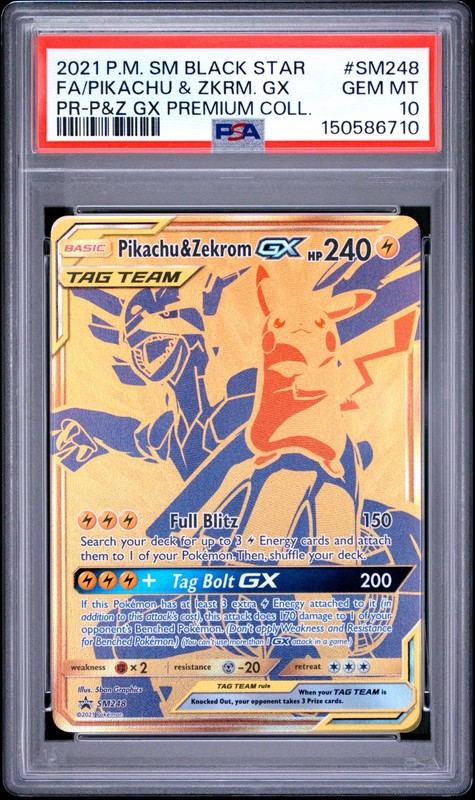 Pikachu & Zekrom GX SM248 Holo PSA 10 English Black Star Promo Card Pokemon