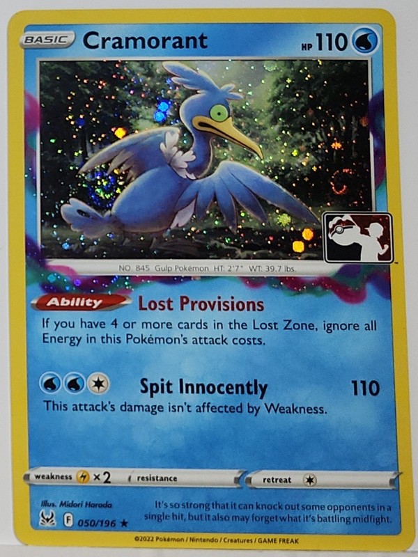 Fart Swirl 🌀 Cramorant 050/196 Cosmos Holo Bleed Error Rare Pokémon TCG Stamped