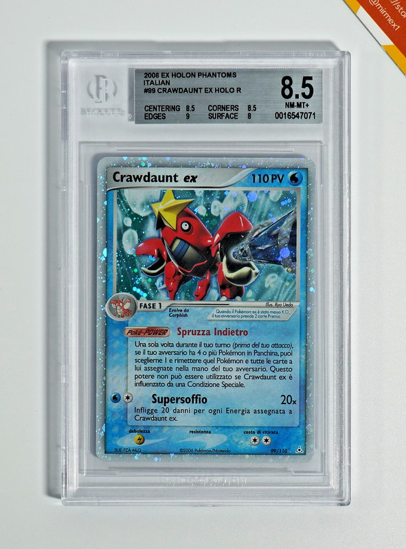 Pokemon BGS 8.5 Crawdaunt Ex #99 Holo EX Ghosts of Holon 2006 Italian