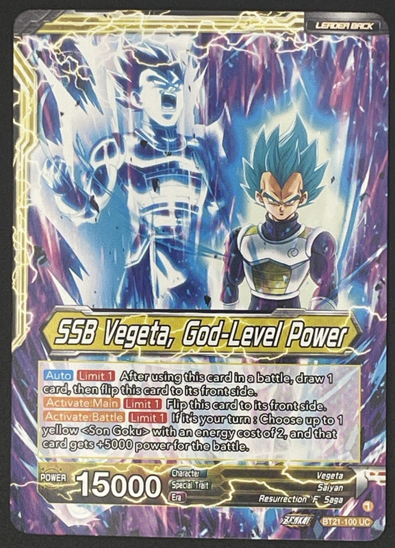 SSB Son Goku SSB Vegeta, God-Level Power Wild Resurgence BT21-100 Near Mint
