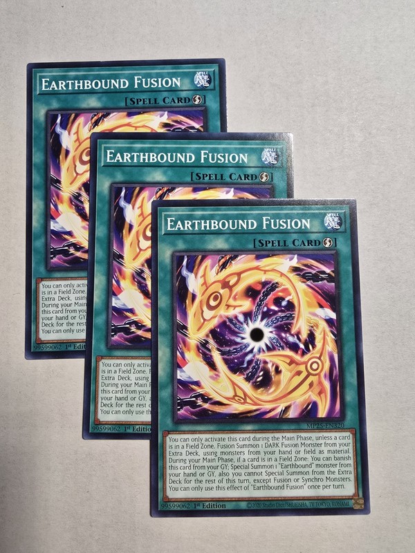 Yugioh! 3x Earthbound Fusion MP25-EN320 Common 1st Ed NM