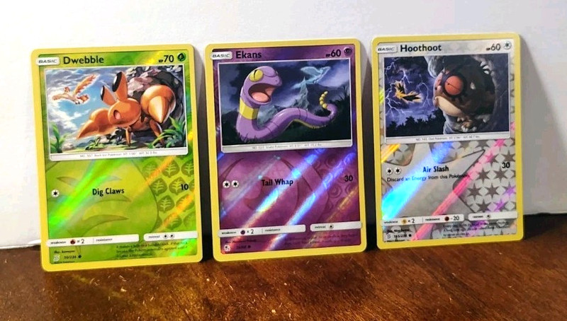 DWEBBLE EKANS HOOTHOOT REVERSE HOLOS MOLTRES ZAPDOS ARTICUNO LEGENDARY BIRD SET