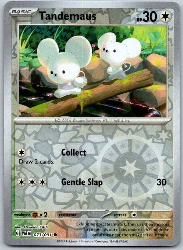 Tandemaus 073/091 Common Paldean Fates Pokemon Reverse Holo Lightly Played