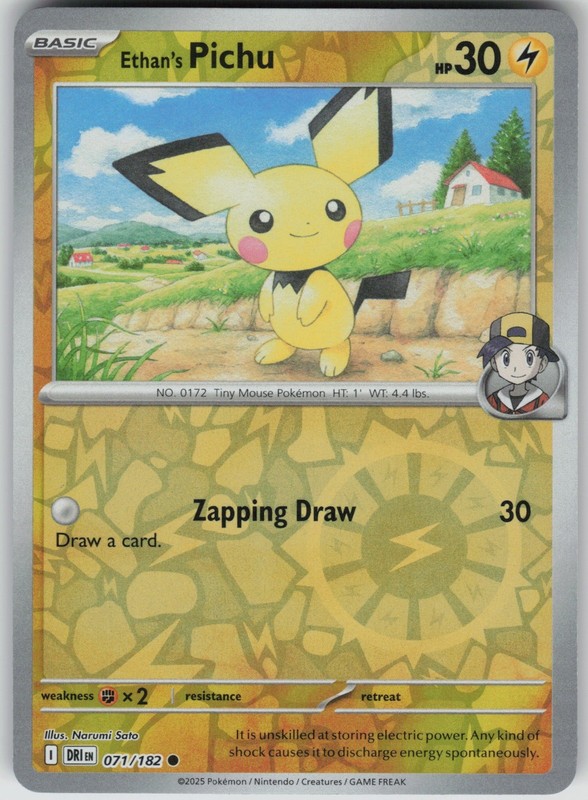 Ethan’s Pichu 071/182 Reverse Holo Common SV10: Destined Rivals NM